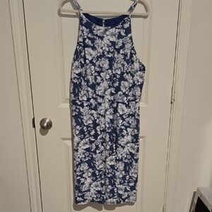 Floral Blue and White Women's Dress